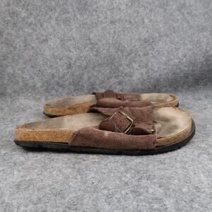 Curfew Shoes Womens 8 Sandals Slip On Slides Double Buckle Strap Casual Brown